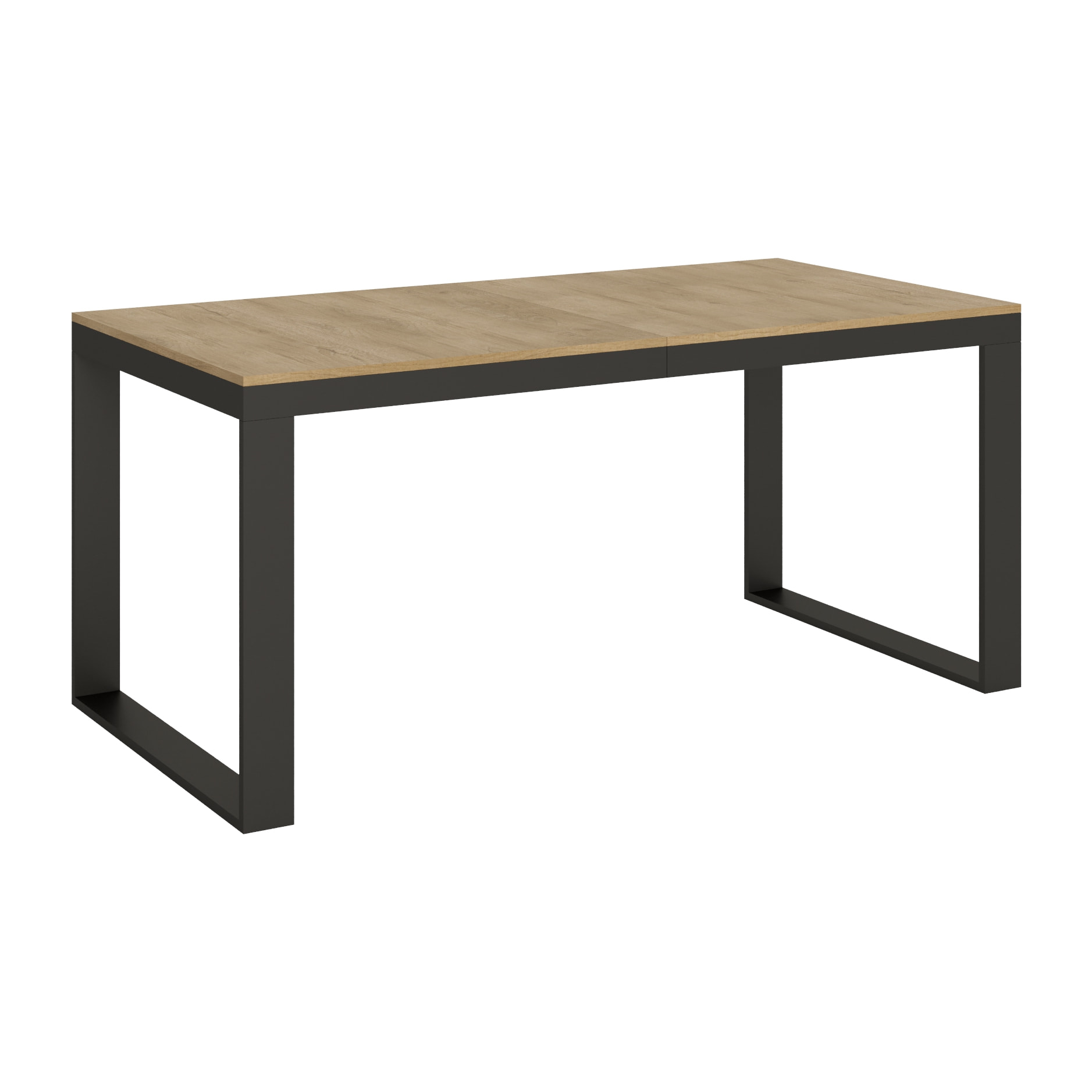 Mesa extensible 90x180/440 cm Tecno Evolution Roble Natural estructura Antracita