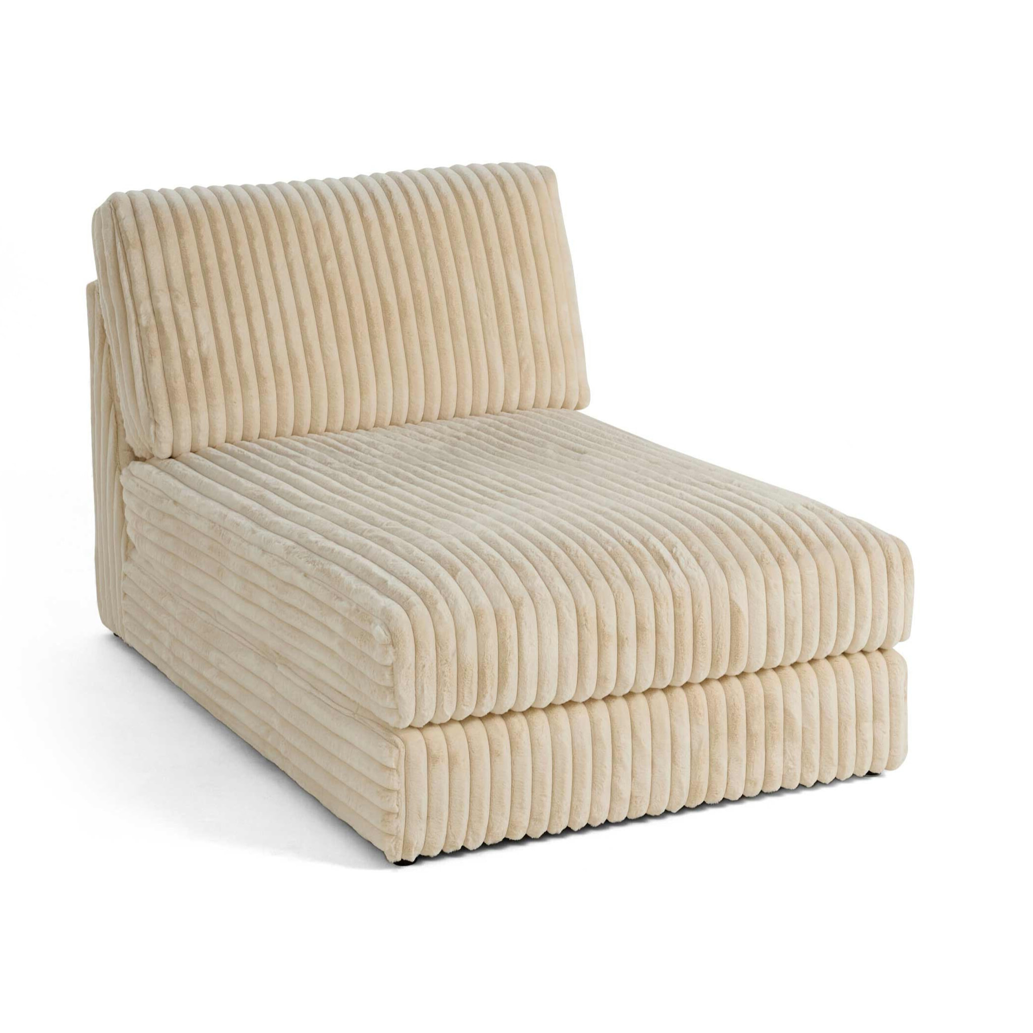 Jasper - module méridienne - en fausse fourrure côtelée - Beige