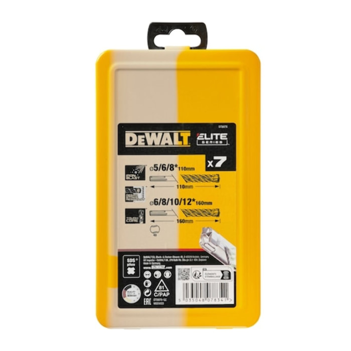 Coffret métal 7 forets SDS-Plus XLR 4 taillants - DEWALT - DT8976-QZ