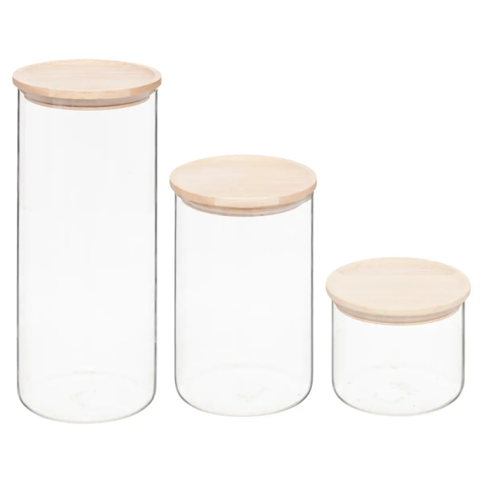Lot de 3 bocaux Hermet en verre 0,4L/0,9L/1,5L