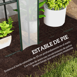 Invernadero de Exterior de 3 Niveles Invernadero de Jardín con 9 Estantes Puerta Enrollable con Cremallera Marco de Acero Cubierta de PE 140g/m² Anti-UV para Terraza Patio 215x46x151cm Blanco