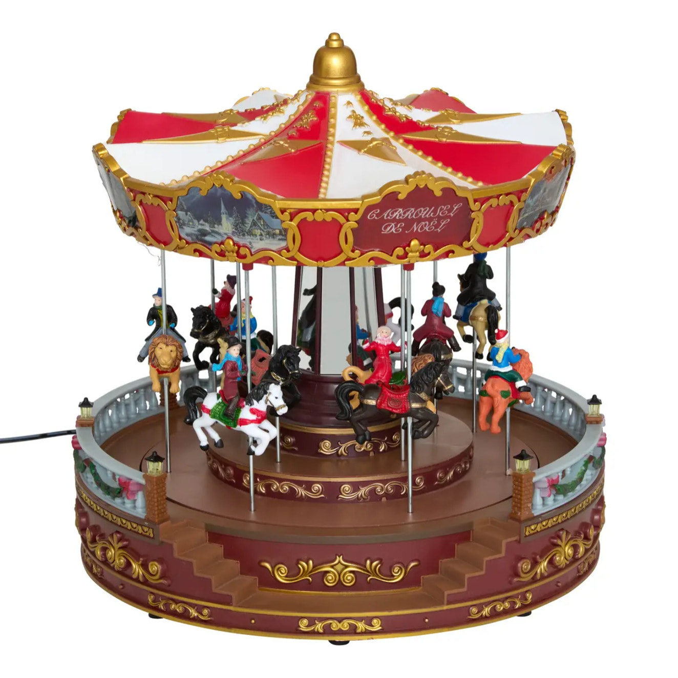 Village lumineux grand carrousel musical 52 LED