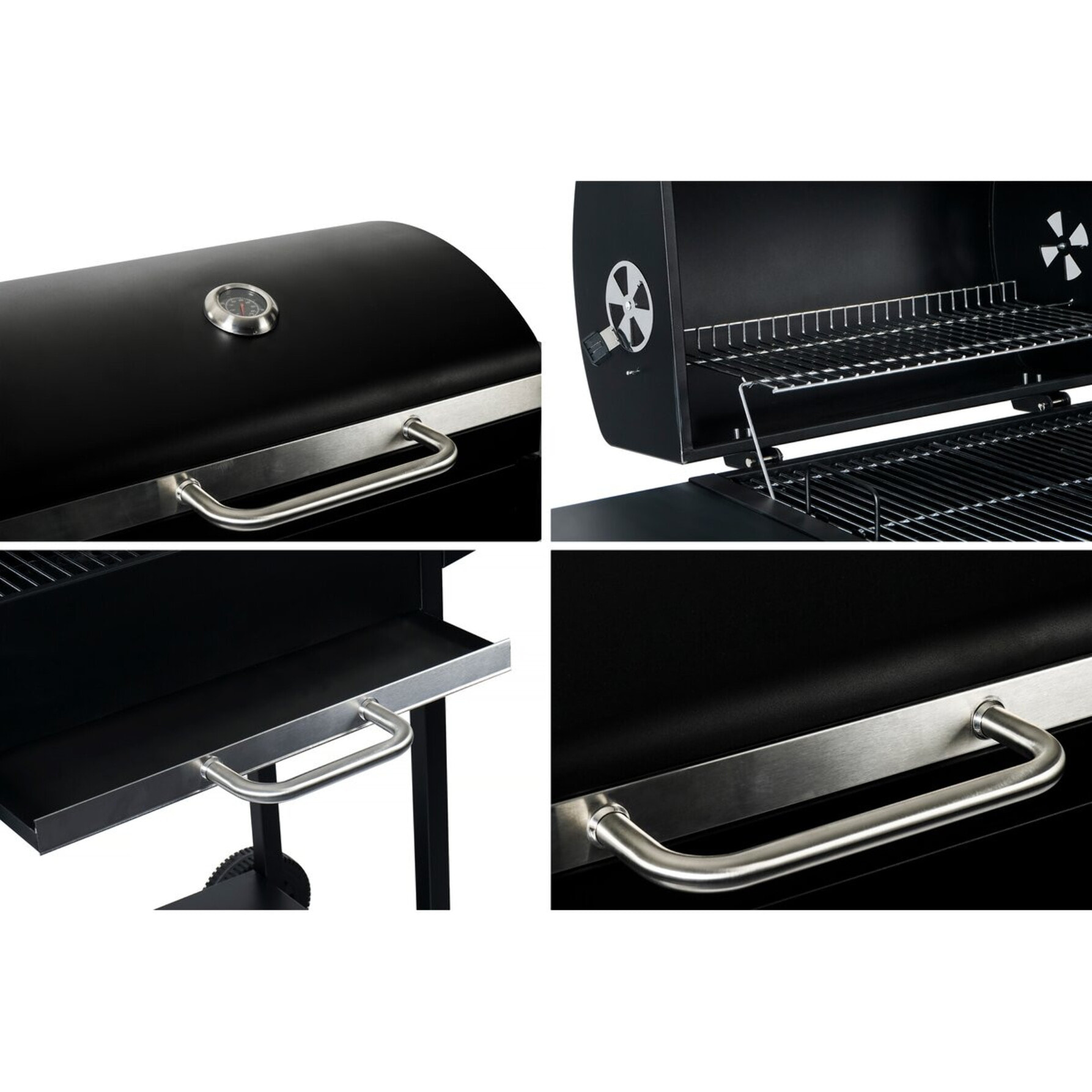 Barbecue charbon de bois "Bizon" - 119 x 50 x 101 cm - Noir