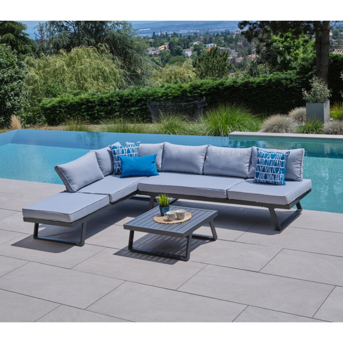 Lot de 2 coussins extérieur - 40x40x15 - ECLYPSE MER