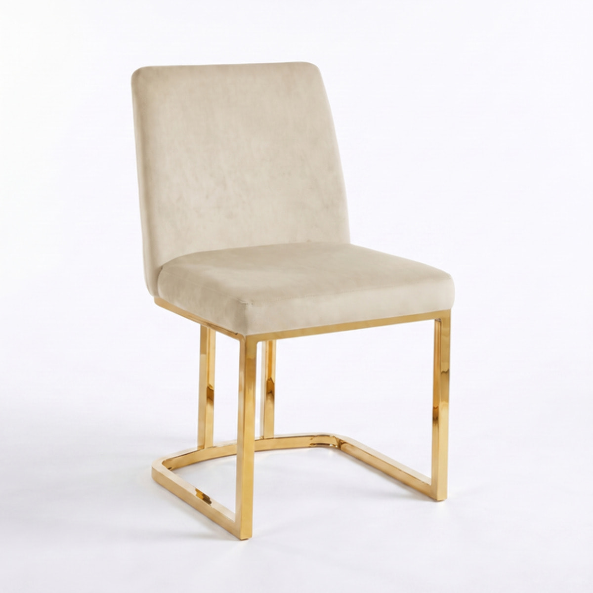 Sedia Imbottita in Effetto Velluto con Gambe Oro, Design Moderno ed Elegante per Sala da Pranzo, Cucina, Soggiorno, Studio e Ufficio