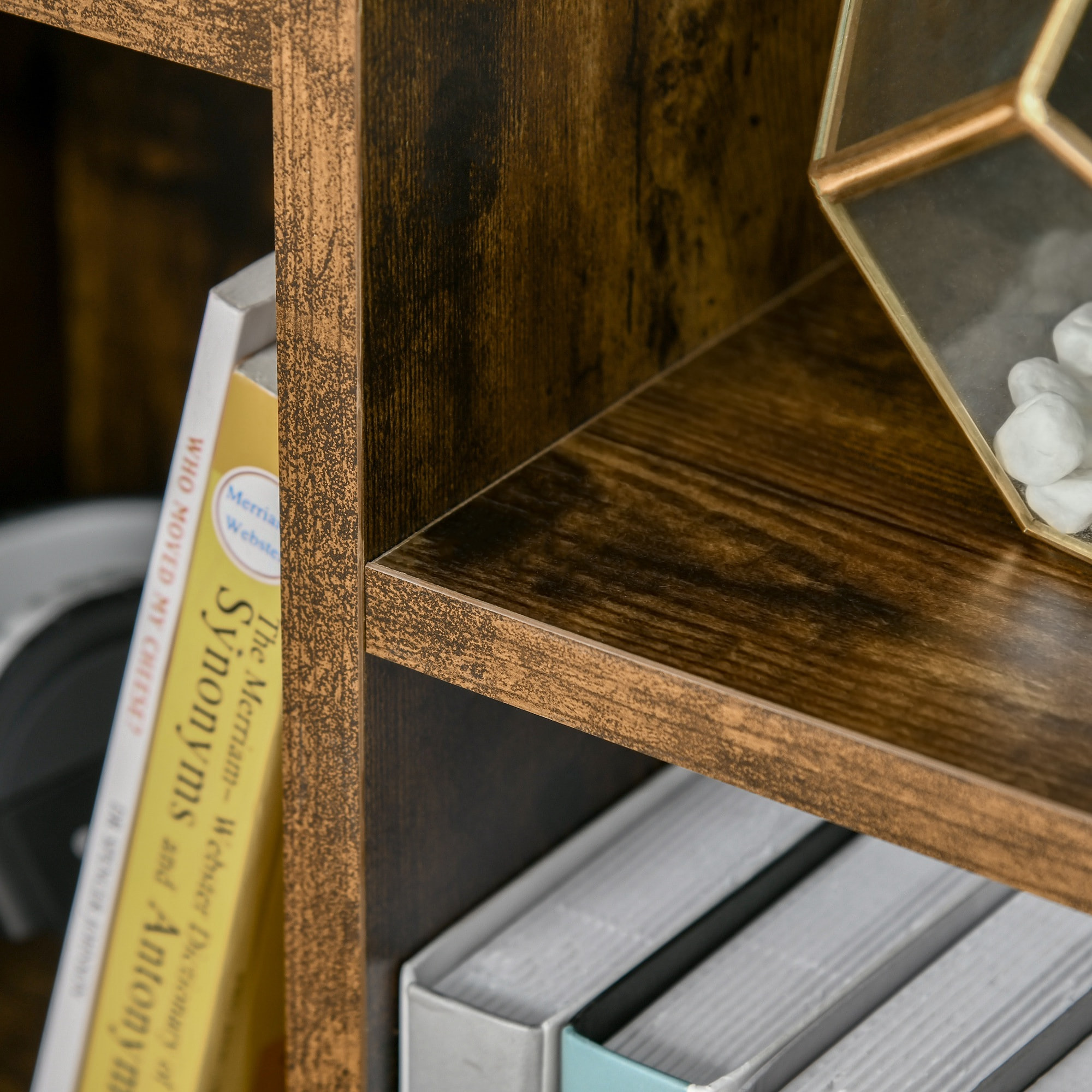 Estantería para Libros Librería de Madera con 7 Compartimentos de Almacenaje Plantas Archivos para Sala de Estar Dormitorio Oficina 50x24x106 cm Marrón Rústico