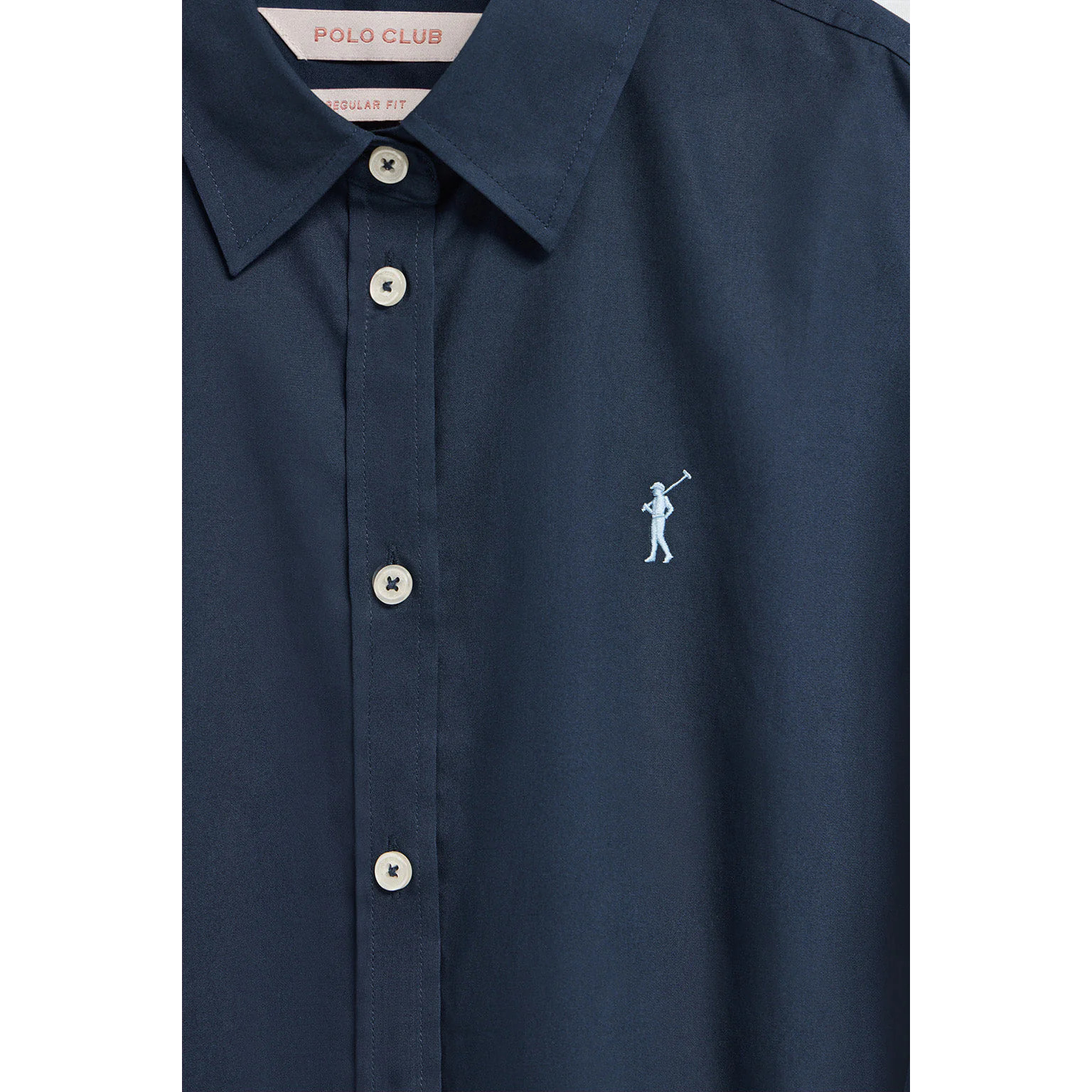 Camicia in popeline blu marino con logo Rigby Go