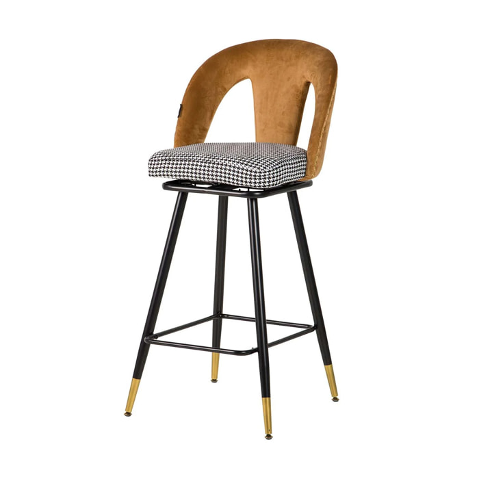 Taburete Bar Velvet Amarillo Harbor 46x53x106 Cm