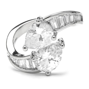 Anillo con Circonita Brillante acabado plata