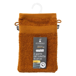 Lot de 2 gants "Praia" 15x21cm marron canelle