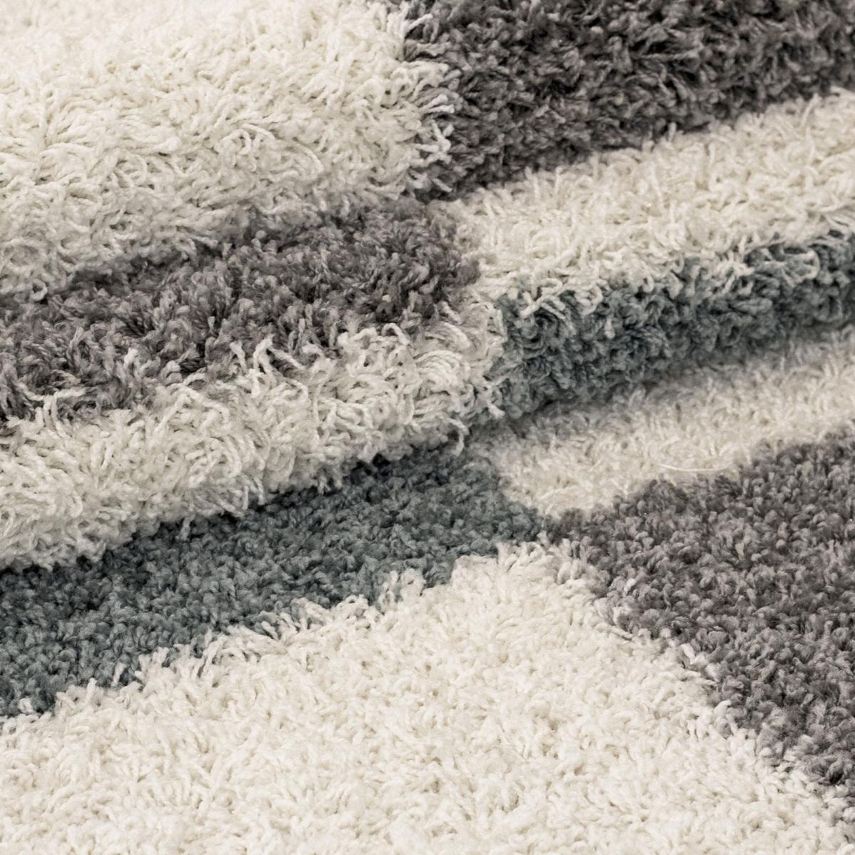 Tapis poils longs shaggy tissé motif géométrique NICO