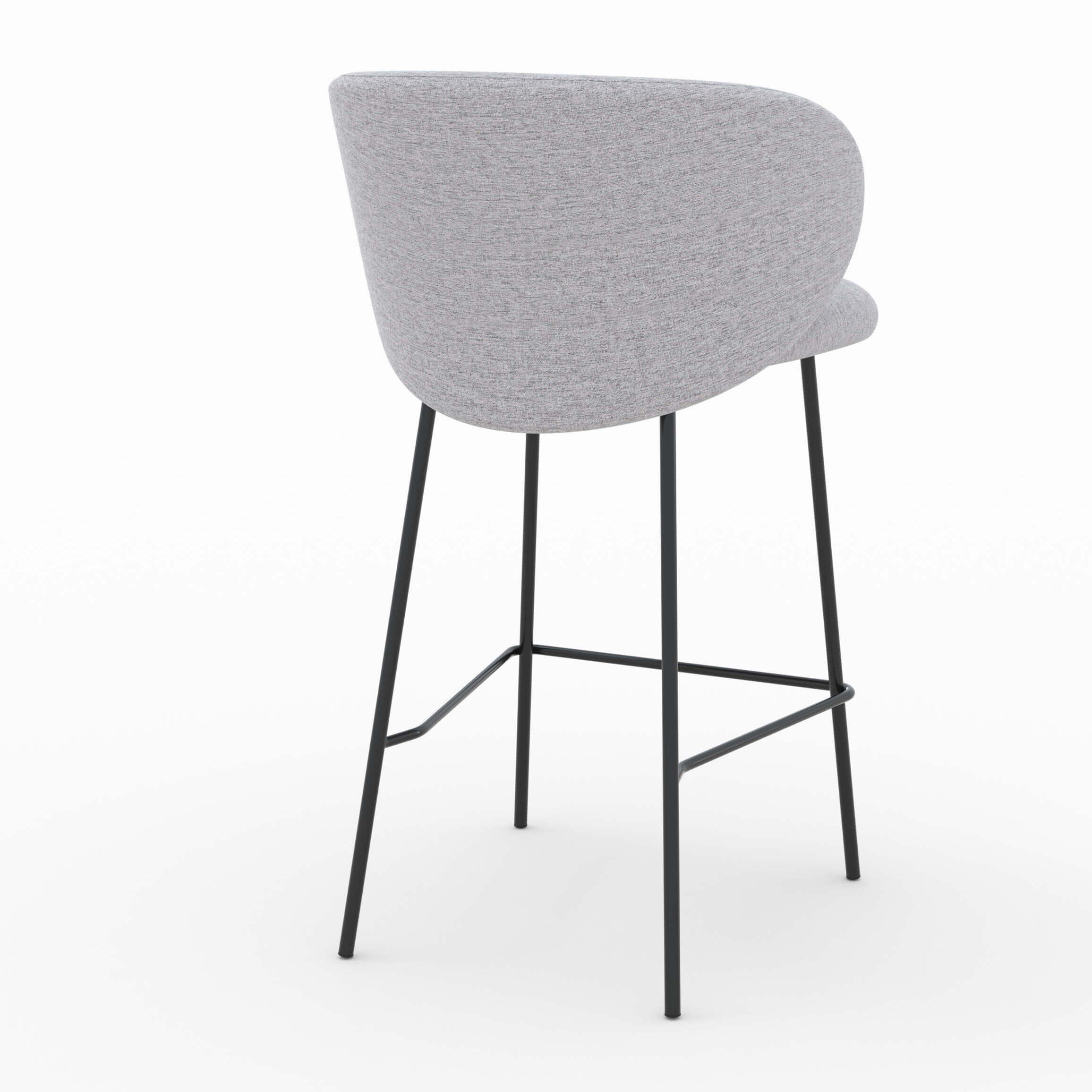 Lot de 2 chaises pour îlot central en tissu gris clair 68 cm - Victoria