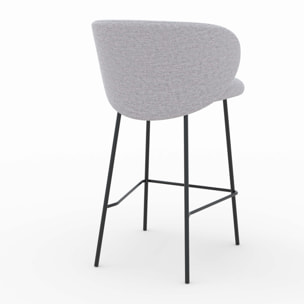 Lot de 2 chaises pour îlot central en tissu gris clair 68 cm - Victoria