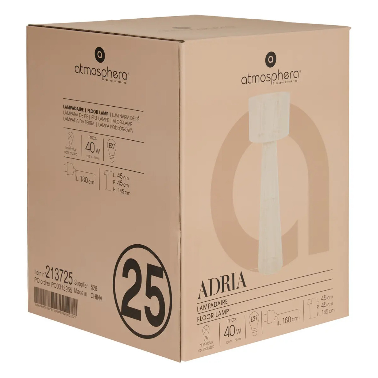 Lampadaire Adria blanc H145cm