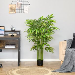 Bambú Artificial 140 cm con Maceta y Cañas Realistas Árbol Sintético Interior para Decoración de Hogar Oficina Exterior Verde