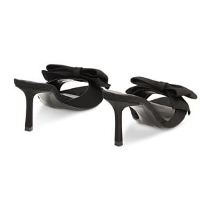 Mules Open Toe negras en lycra