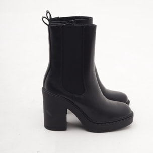 STIVALETTO ELASTICO ZIP TACCO NERO