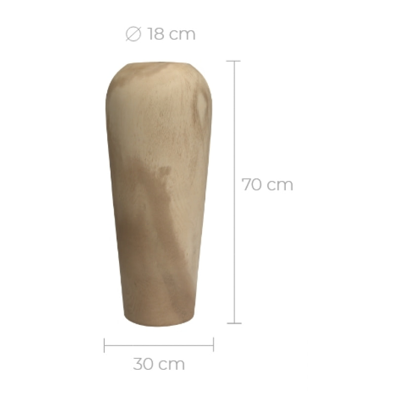 Vase décoratif en bois de suar H70 cm - Makkar