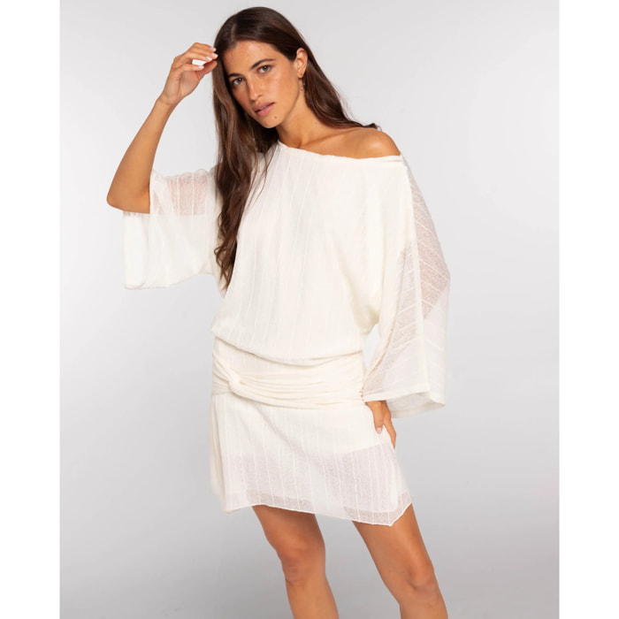 Top asimétrico fluido de mujer