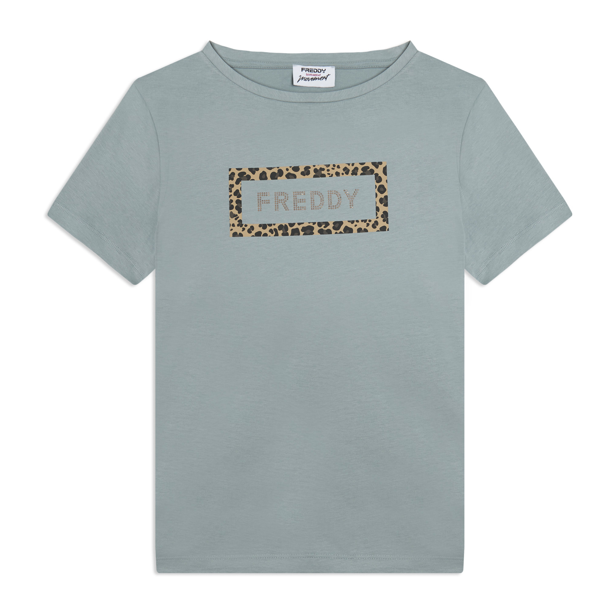 T-shirt Manica Corta con Grafica Animalier e Logo FREDDY