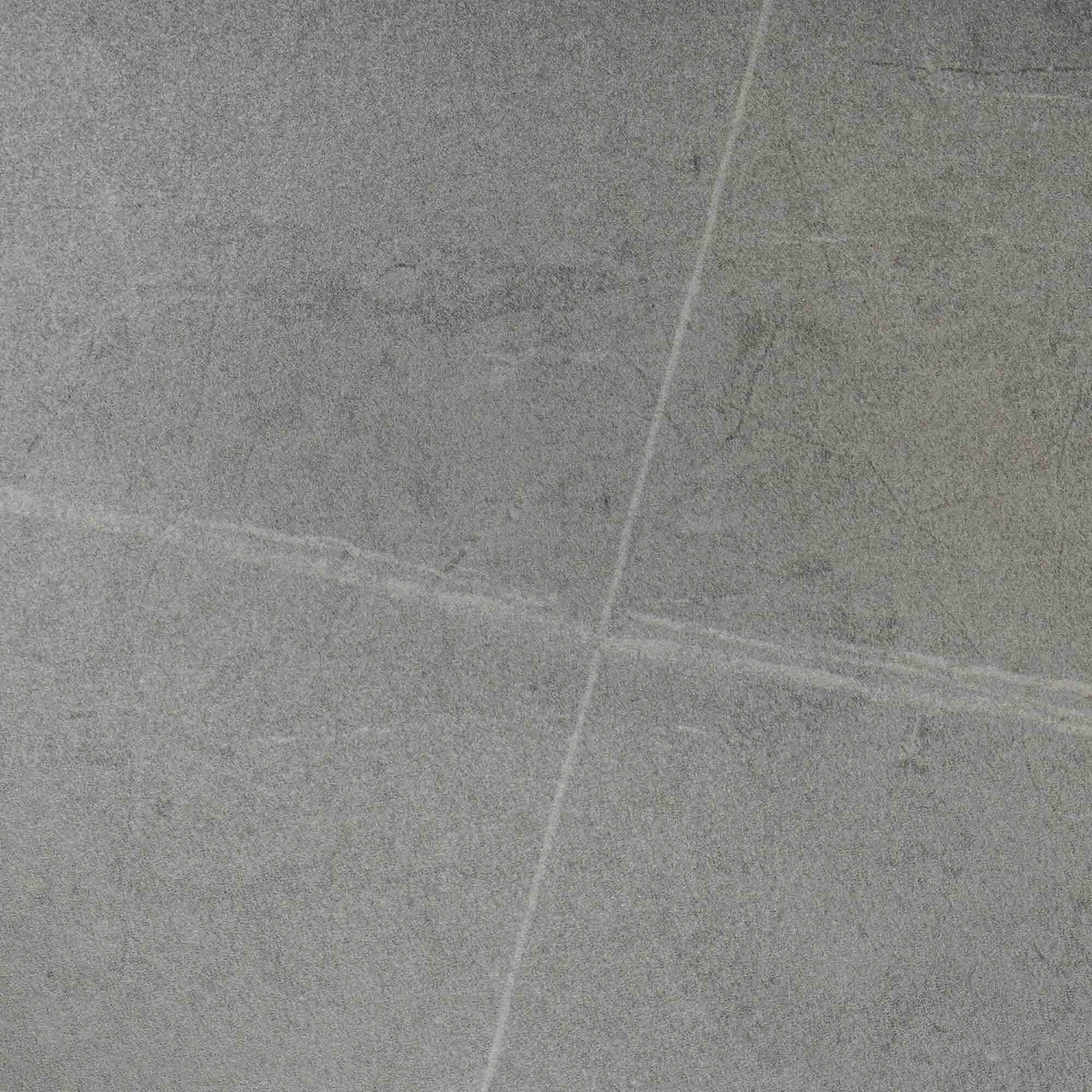 Tavolo allungabile LAVEZZI in ceramica, finitura pietra grigio e gambe in metallo nere - 120×80x78 – 180×80x75 cm