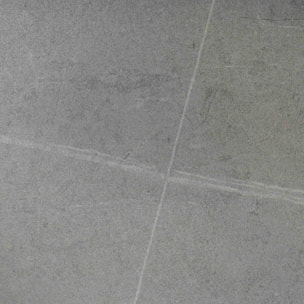 Tavolo allungabile LAVEZZI in ceramica, finitura pietra grigio e gambe in metallo nere - 120×80x78 – 180×80x75 cm