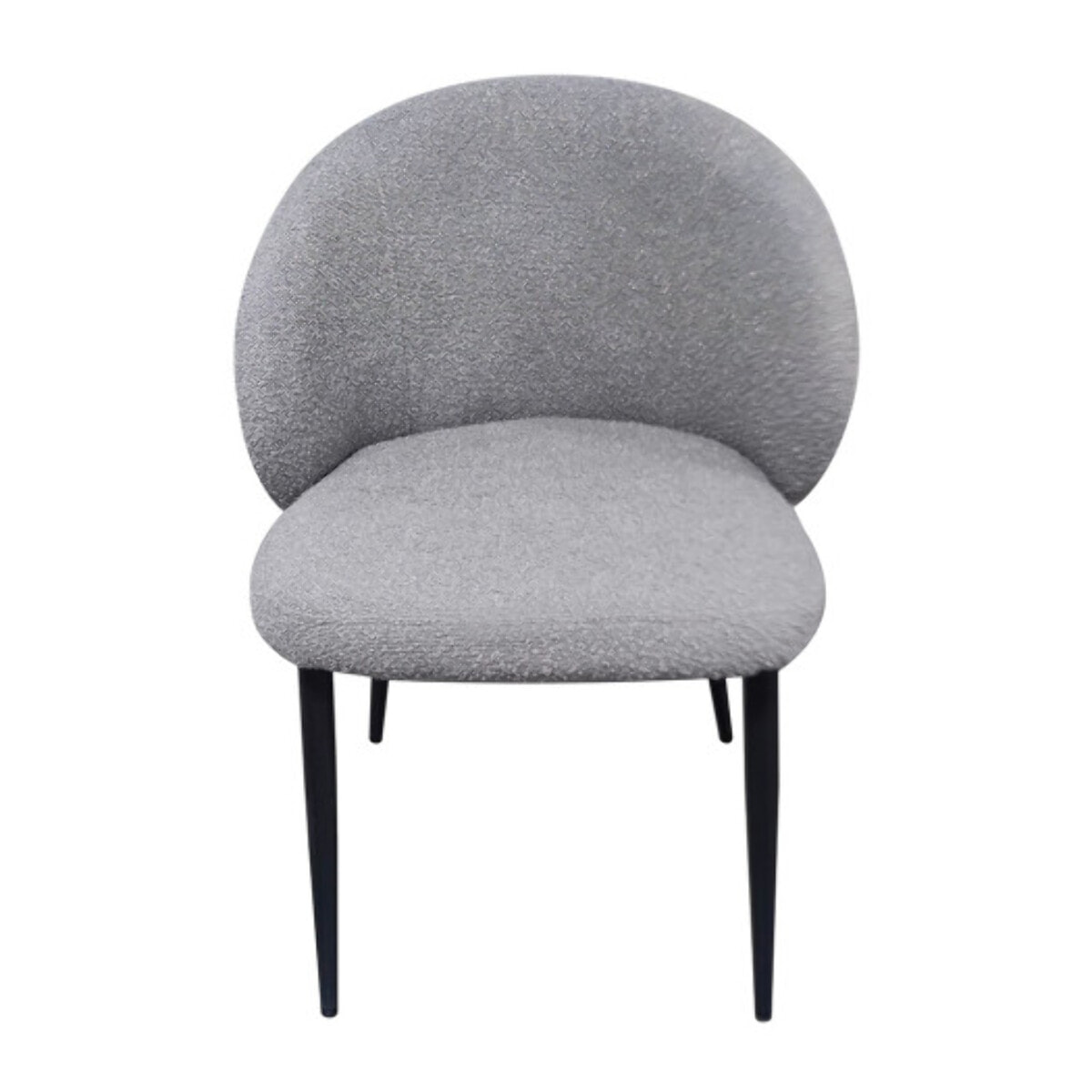 Chaise en tissu bouclette avec pieds en métal noir - SIROCCO