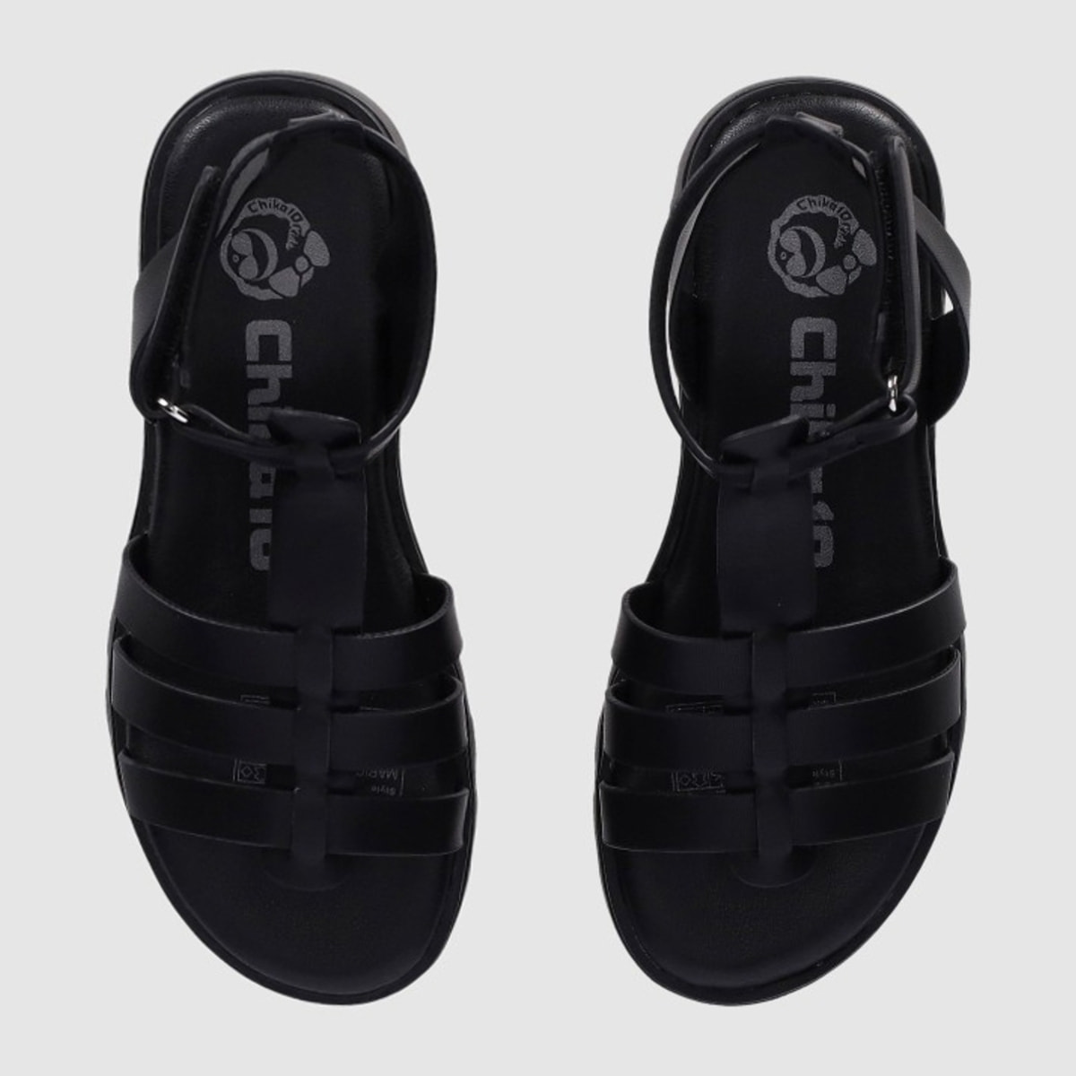 Sandalias de Piel Sintética - Negro - Tacón: Bajo