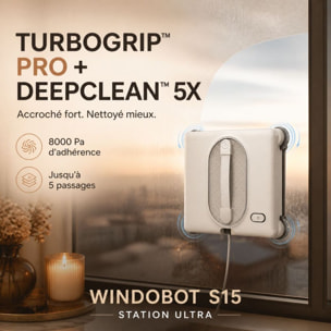 Robot Lave-vitres avec Station eziclean®Windobot S15 Station ULTRA