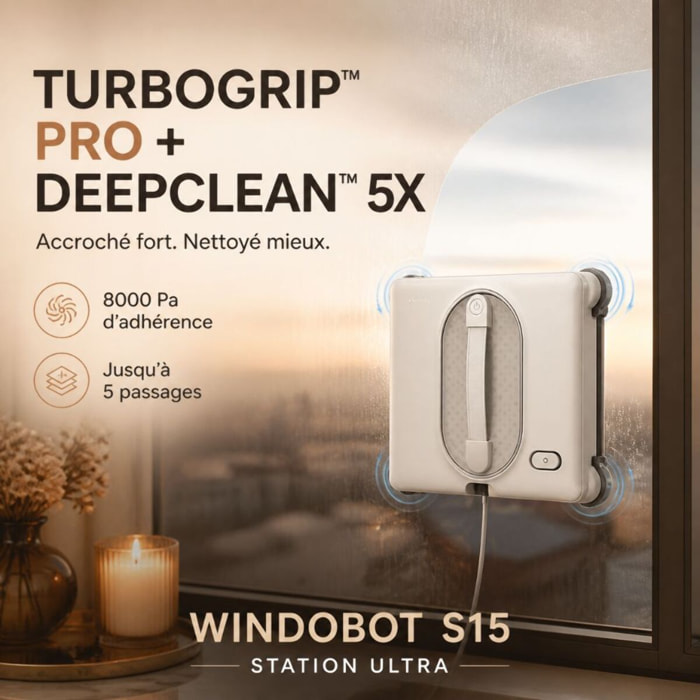 Robot Lave-vitres avec Station eziclean®Windobot S15 Station ULTRA