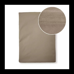 Drap plat percale de coton uni brun Olana pin