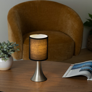 Lampe tactile "Toga" noire - métal H28 cm