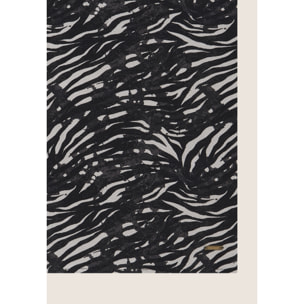 Blusa animalier in viscosa con scollo a V