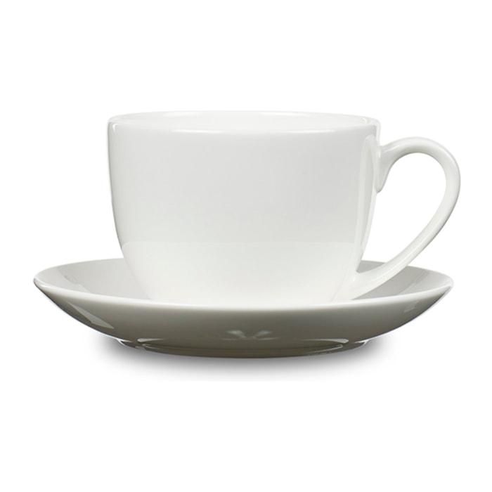 Tasse avec soucoupe Blanc Porcelaine