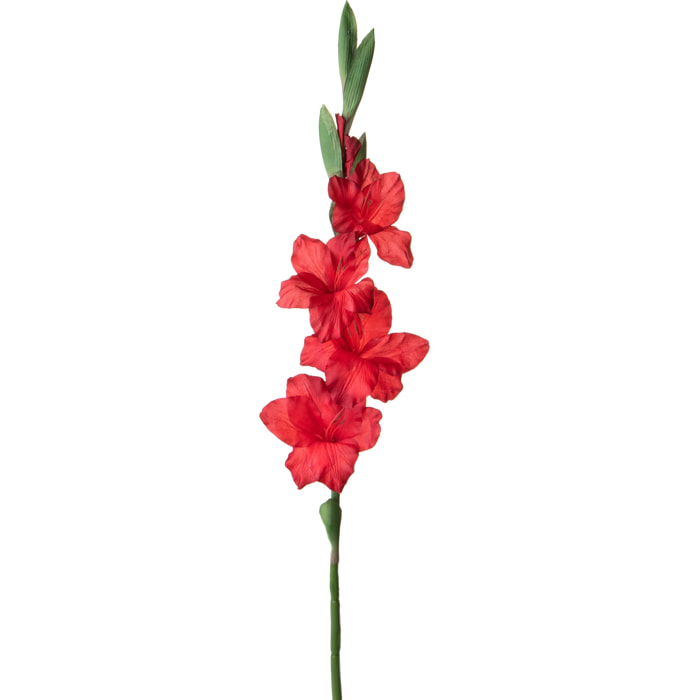 Fiore Di Gladiolo. Altezza 85 Cm - Pezzi 6 - 15X85X8cm - Colore: Rosso - Bianchi Dino - Fiori Artificiali