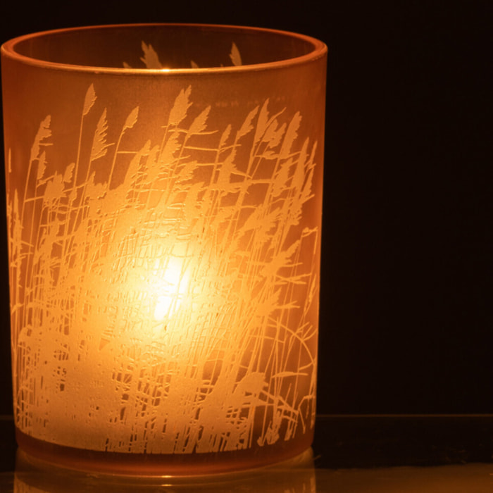 J-Line photophore Herbe - verre - beige - medium - 2 pcs