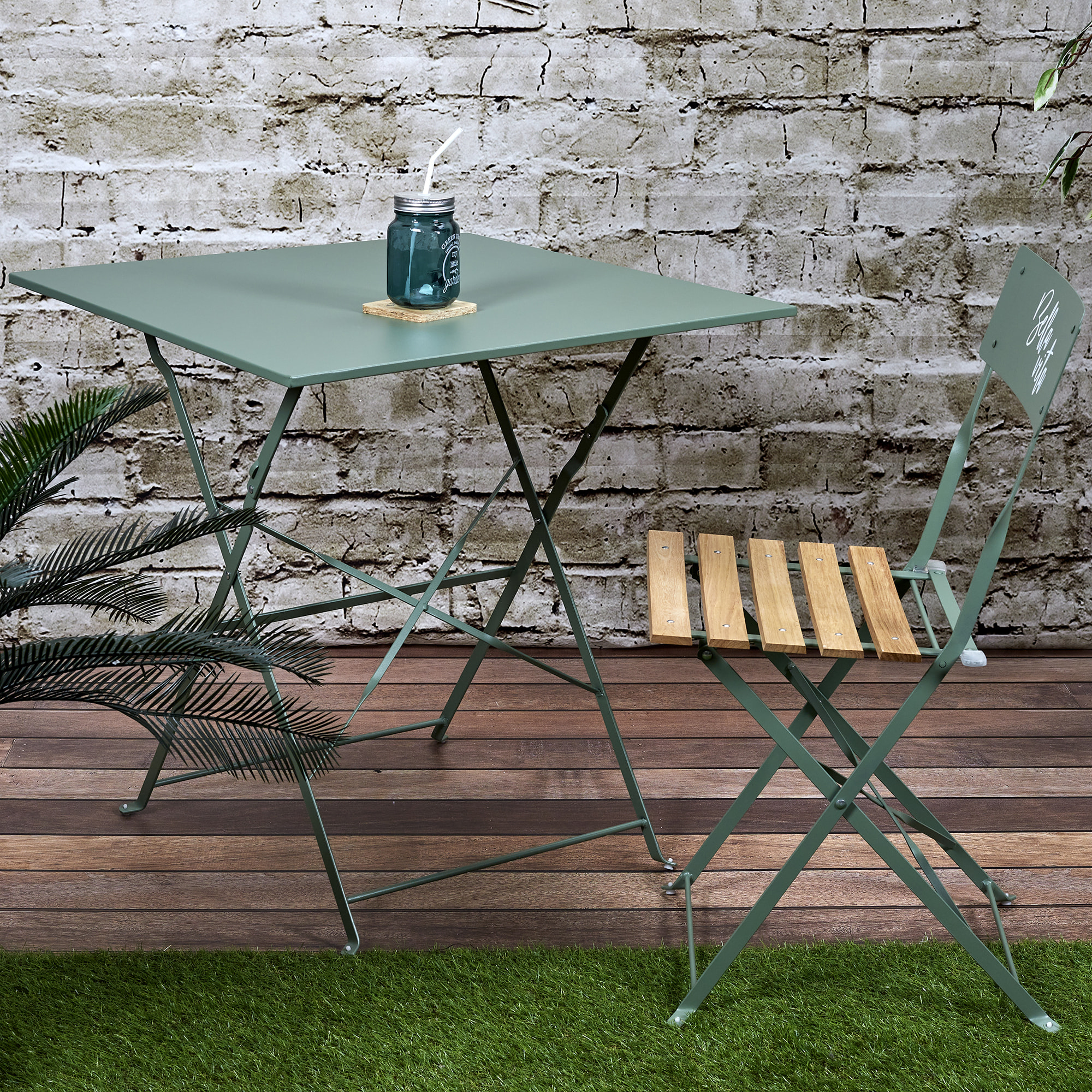 TABLE REPAS PLIANTE PALERME KAKI 70X70X71CM