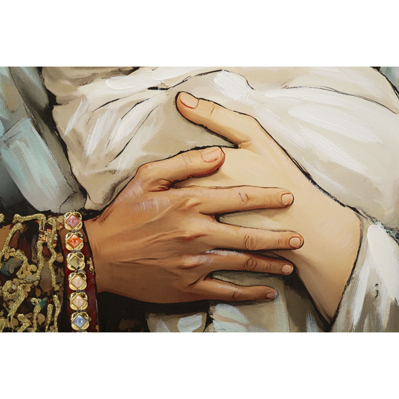 STAMPA DIPINTA SU TELA LACCATA NATIVITA' C/CORNICE CM 122X4X82