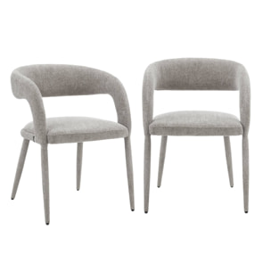 Fauteuil contemporain tissu (lot de 2) ALESSIA
