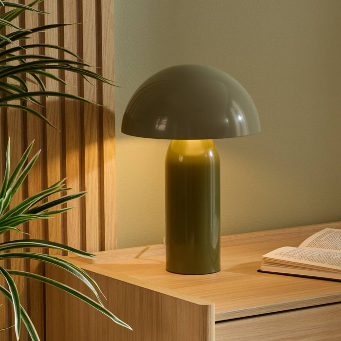 Lampe champignon Lito H. 37 cm vert foncé bicolore