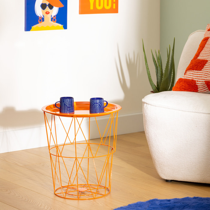 Table d’appoint "Kumi" orange 40x37x37cm