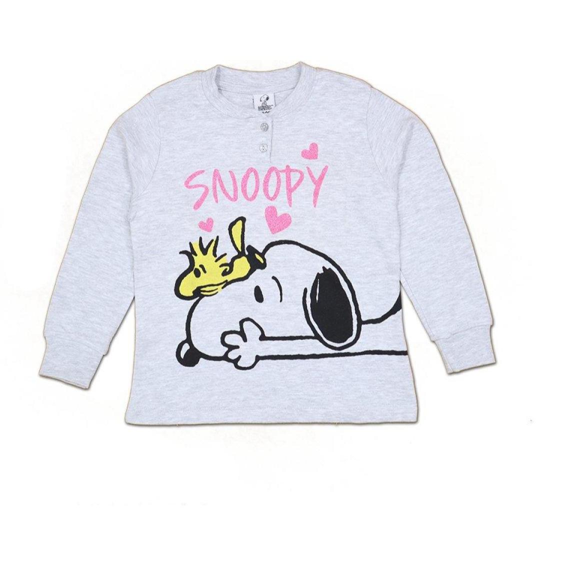 Pigiama Bambina Snoopy Grigio Autunno Inverno Lei Snoopy Grigio