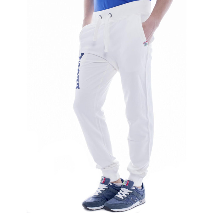 Pantalón de hombre Leone Basic con gran logo en algodón no perchado