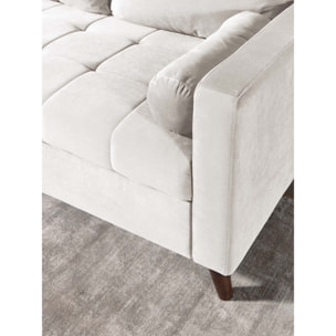 POLAR - Canapé d'angle réversible convertible - en velours au design scandinave - 4 places - Beige