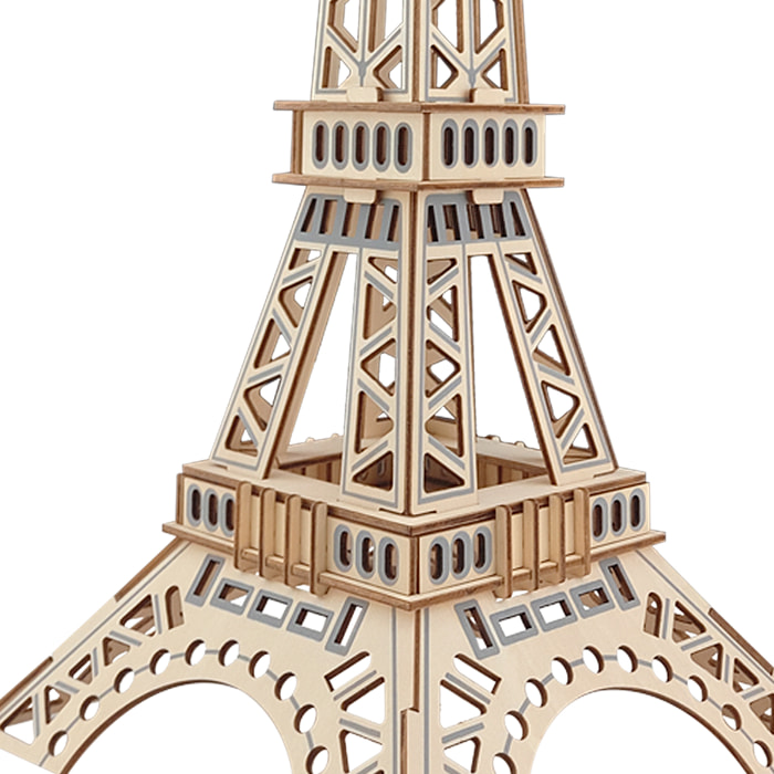 Maqueta 3D de madera. Torre Eiffel en París. 52 piezas.