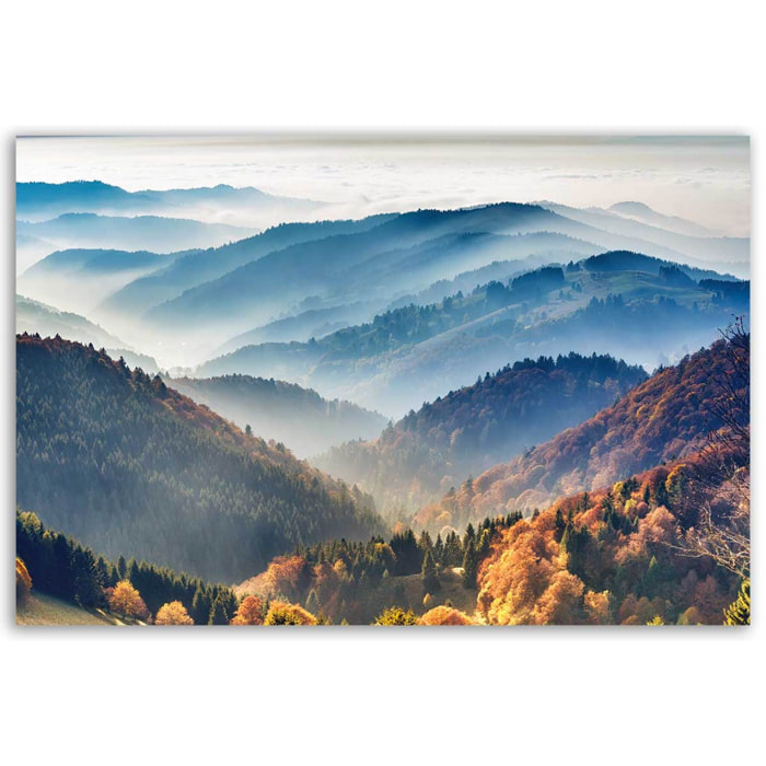 Tableau montagnes brumeuses d’automne Toile imprimée