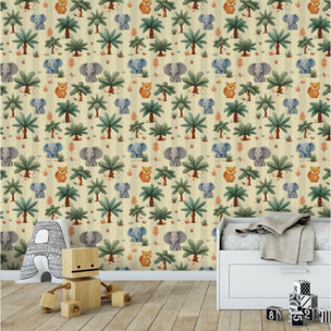 Papier peint - Éléphanteaux -