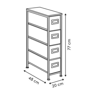 Meuble de rangement Tissa 4 tiroirs beige