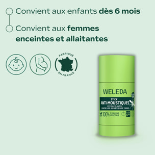 WELEDA - Stick anti-moustiques 18 G - Stick anti-moustiques - Efficace aussi contre les moustiques tigres