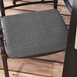 Conjunto de Cojines para Sillas de Comedor 47x47x7 cm Juego de 4 Piezas Cojines para Sillas de Jardín Impermeable y Protección UV 50+ para Interior y Exterior Gris